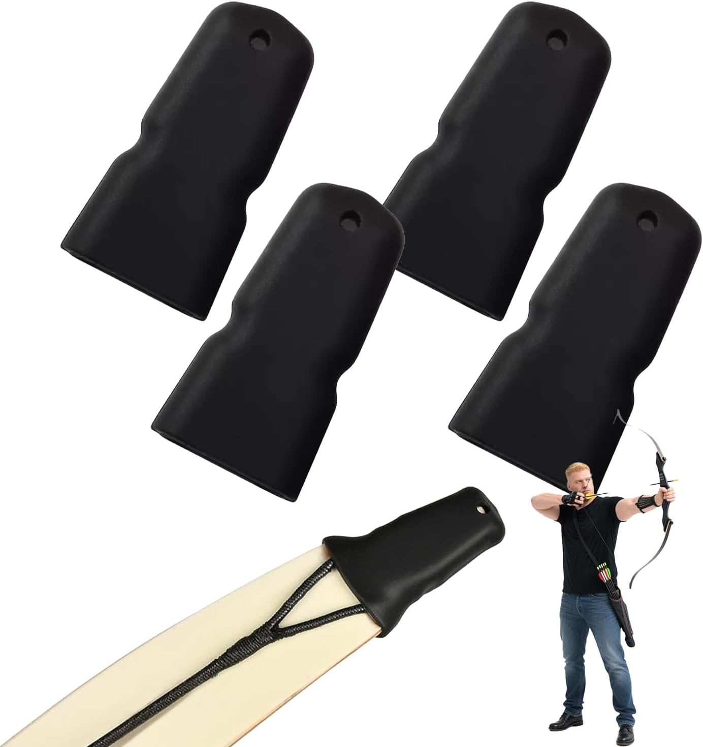 Youven Recurve Bow Tip Protector | Archery Accessories for Recurve Bow & Longbow, Longbow Tip Guard, Bow Hunting Accessories